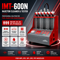 Nettoyeur et testeur d'injecteurs ultrasoniques automatique IMT-600N à 6 buses, chariot et kit d'adaptateurs complet en option pour atelier de réparation