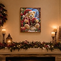 Décorations de Noël Artisanat Mural DIY Fait Main Ours Animal Peinture Perle Décorations de Noël Fabricant Original Dropshipping