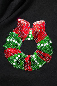 Dear-Lover T-Shirt da <span class=keywords><strong>Donna</strong></span> all'Ingrosso, Nera Casual a Maniche Corte con Paillettes e Grafica <span class=keywords><strong>Natalizia</strong></span>, Girocollo - Product Image 5