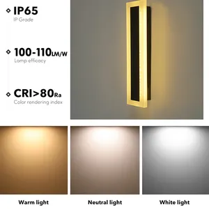 Nordic Minimalist Ip65 Waterproof Long Strip Garden Led Outdoor Wall Light Vintage Home Decorative Modern Outdoor Led Wall Lamp