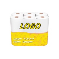 Meilleures ventes Lot de 4 plis de 24 rouleaux de papier toilette géant blanc doux Lingettes humides de qualité pour supermarché avec marque privée