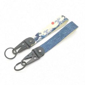 Llavero de metal personalizado con diseño de paisaje y anime, cordón con gancho para llaves de coche, colgante antipérdida - Product Image 1