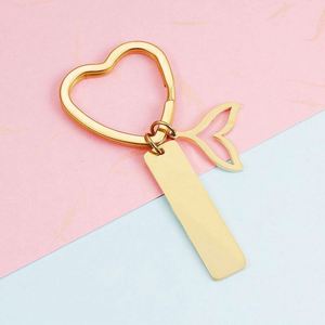 Heart Blank Metal Keychain Personalized DIY <b>Custom</b> Mirror Polished Gold Stainless Steel Key Ring Laser Engraving Logo Key Chains - Product Image 3