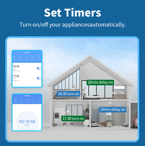 مفتاح حائط ذكي صغير يعمل بالواي فاي مع قاطع دائرة كهربائية يدعم التحكم الصوتي عبر أليكسا وتطبيق الحياة الذكية للتحكم عن بعد - Product Image 5