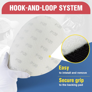 400 Stück langlebiges Schleifpapier 225 mm perforierte Schleif scheiben mit Körnung <span class=keywords><strong>120</strong></span> Trockenbau schleifer Schleif werkzeuge - Product Image 4