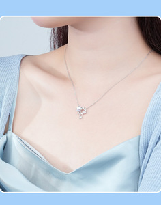 S925 เงินสเตอร์ลิง จี้คริสตัลรูปดาวกลวงไล่เฉดสีสร้อยคอเครื่องประดับวิจิตรระยิบระยับชวนฝันสำหรับผู้หญิงสวมใส่ทุกวันของขวัญ - Product Image 2
