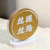 Présentoir acrylique de plaque de table de signe rond personnalisable pour l'usage d'affaires
