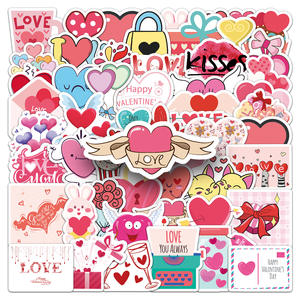 <span class=keywords><strong>Jack</strong></span>&<span class=keywords><strong>Sunny</strong></span> 50 Hojas de Pegatinas Impermeables con Diseño de Graffiti de San Valentín para Decorar Patinetas y Botellas de Agua - Product Image 2