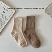 Nouveau-né bébé chaussettes printemps été uni coton équipage enfants garçons fille infantile Toddle chaussettes coton peigné 4 ensemble cadeau chaussettes