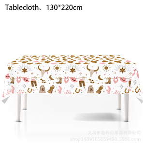 Ensemble de fournitures de fête Cowgirl rose, 60-80 pièces, assiettes, gobelets, serviettes jetables, décorations de table d'anniversaire - Product Image 5