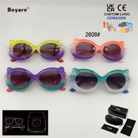 Lunettes de soleil rétro Boyarn UV400 pour enfants, garçons et filles, monture œil de chat, verres bleus, noirs et rouges