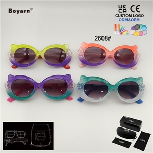 Occhiali da Sole Retrò Boyarn per <span class=keywords><strong>Bambini</strong></span>, Protezione UV400, Montatura Blu, Nera o Rossa, Stile Cat Eye per Ragazzi e Ragazze - Product Image 3