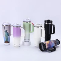 Gobelet isotherme 40 oz vierge pour sublimation avec haut-parleur Bluetooth intégré, couleur dégradée, en acier inoxydable, pour impression photo personnalisée