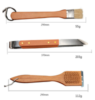 Ensemble de 18 pièces d'outils de barbecue ensemble d'accessoires de plaque chauffante avec spatule couteau fourchette brosse maïs fourchette et boîte de transport en plastique