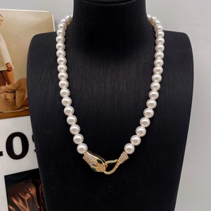Elegante Collar de Cobre con Diseño de Serpiente, Incrustaciones de Circonio, Estilo Lujoso y Moderno, <span class=keywords><strong>Pulsera</strong></span> de Perlas para Mujer - Product Image 2
