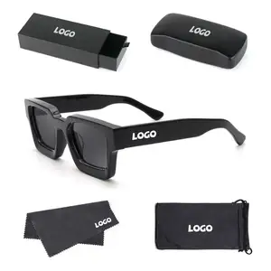 Gafas de sol de acetato grueso polarizadas para hombre y mujer, lentes de sol de lujo de alta gama con logotipo de Metal personalizado