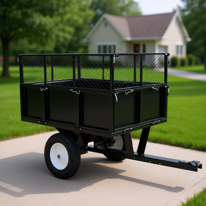 Remorque basculante D0100HECD6A, capacité 661,4 lb, chariot de jardin noir pour utilisation avec tondeuse à gazon - Product Image 2