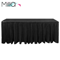 Nappe élégante en tissu polyester brillant, housse jetable personnalisée pour réception de mariage, banquet et fête