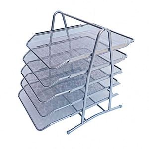 ที่จัดเก็บเอกสารโลหะแบบตาข่าย 5 ชั้น สำหรับโต๊ะทำงาน พร้อมถาดใส่เอกสาร ที่ใส่กระดาษ ถาดวางเอกสารแบบซ้อนได้ ถาดใส่จดหมาย - Product Image 2