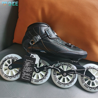 Patins à roulettes de vitesse SeeMore Inline Speed Carbon, patins de course, roues en PU à rebond élevé 85A, botte en fibre de carbone