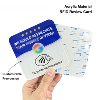 Carte RFID NFC programmable, imperméable, réutilisable, en acrylique, avec impression de logo personnalisé pour les magasins de détail