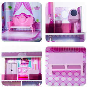 Simulación personalizada para niños, <span class=keywords><strong>casa</strong></span> <span class=keywords><strong>de</strong></span> muñecas grande, juguetes familiares <span class=keywords><strong>de</strong></span> <span class=keywords><strong>madera</strong></span> para <span class=keywords><strong>niñas</strong></span>, niños pequeños y <span class=keywords><strong>niñas</strong></span> CE - Product Image 3