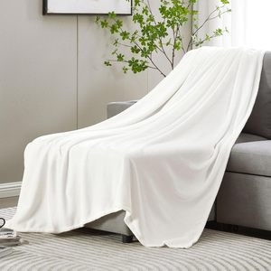 Custom Decorative Solid Lightweight Velvet Super Soft Micro Plush Flannel Fuzzy Fleece White <strong>Throw</strong> Blanket <strong>for</strong> Couch Sofa - Product Image 6