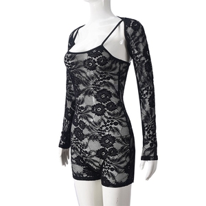 Женский кружевной комбинезон с длинным рукавом - Product Image 3