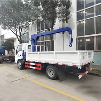 Prix usine I SUZU ELF 4X2 camion grue 4 tonnes grue montée sur camion grue à flèche hydraulique