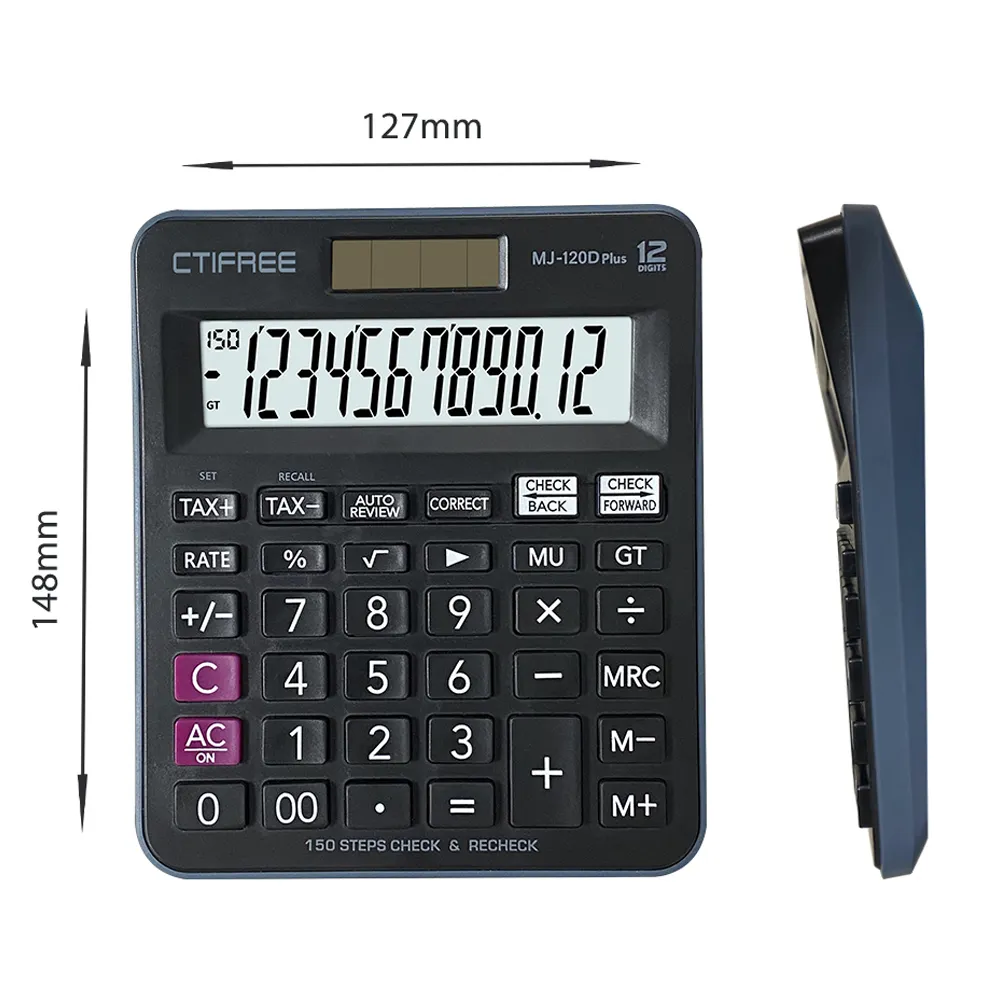 Oem & Odm Functie Calculator Calculadora Ctfree Mj 120 D Plus Zakelijke Lcd-Display Multifunctionele Draagbare Desktop Rekenmachine