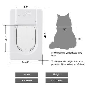 छोटे/मध्यम पालतू जानवरों के लिए स्मार्ट इलेक्ट्रॉनिक पालतू दरवाजा 35 एलबीएस छोटे आकार के स्वचालित बिल्ली और कुत्ते के दरवाजे 3 मोड उन्नत सुरक्षा पालतू देखभाल - Product Image 6