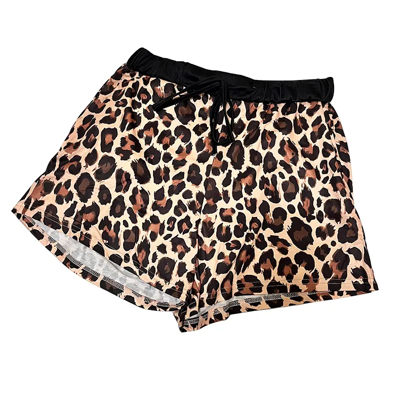 2023 Western Ladies Summer Beach Leopard Print Pants Cowboy Motel Shorts
