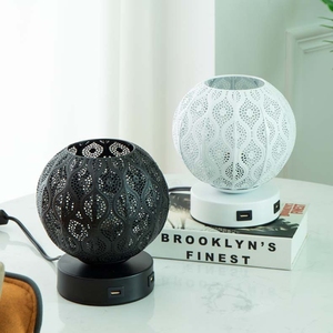 Vintage <strong>Moroccan</strong> Style Metal Table <strong>Lamp</strong> with Round <strong>Shade</strong> Creative Modern Design for Bedroom Nightlight Small Light Atmosphere - Product Image 2