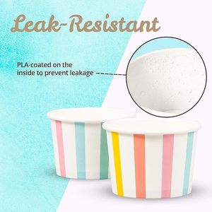 Vasos Desechables para Helado con Tapa, 16 Onzas, Recipientes de Papel para Postres Congelados con Tapa, Envases para Helado - Product Image 4