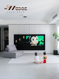 Meuble <span class=keywords><strong>TV</strong></span> Contemporain en Bois avec Vitrine Design Minimaliste pour Mobilier de Maison pour Salon Chambre Style Ferme Panneau MDF - Product Image 6