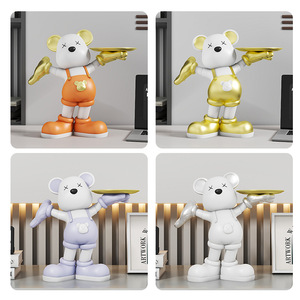 Ornamento da Scrivania Modello Orsetto - Artigianato in Resina Dipinto a Mano per Decorazione Tavolo da <span class=keywords><strong>Caffè</strong></span> Ingresso Casa Nuova - Product Image 6