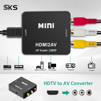 Convertisseur Mini HDMI vers AV 1080P HDMI2AV RCA CVBS Adaptateur vidéo audio composite pour boîtier TV HD PS4 Ordinateur portable Ancien téléviseur