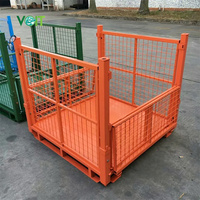 Boîte de palette pliable en métal soudé avec grille métallique pliable