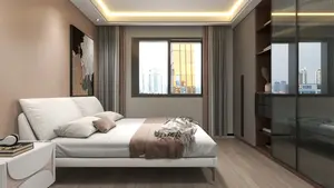 Layanan Desain interior Rumah arsitektur 3d dengan furnitur ruang tamu modern dan set kamar tidur