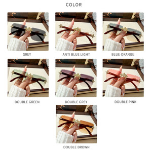 Women's High-End Square Frame <b>Sunglasses</b> Rimless Cut Edge Lace Edge Inlaid Diamond Lens for Outdoor Street Shooting Fashionable - Product Image 3