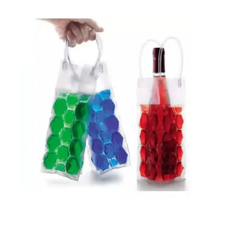 Artículos promocionales Paquete de hielo personalizado Bolsa de vino Portador de enfriamiento de gel Funda para botella de vino
