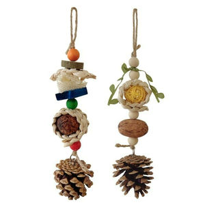 Personalizado 2025 respetuoso con el medio ambiente de madera de pino Natural loro masticar juguetes conjunto jaula de forraje colgante pájaro suministros a granel al por mayor - Product Image 6