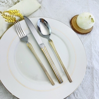 MYD Ensemble de couverts de luxe Couverts en acier inoxydable de haute qualité avec design fantastique et poignée fine pour les fêtes