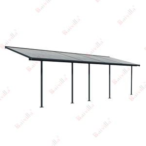 Que se adjunta <span class=keywords><strong>a</strong></span> la pared hermoso diseño policarbonato tonos de perfil de aluminio Canopy-Paso de toldo de techo para los coches - Product Image 4