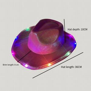 Sombrero <span class=keywords><strong>de</strong></span> Vaquero Unisex con Luces LED Intermitentes <span class=keywords><strong>para</strong></span> Fiesta Disco, Disfraz <span class=keywords><strong>de</strong></span> Halloween, Sombrero Luminoso Divertido - Product Image 4