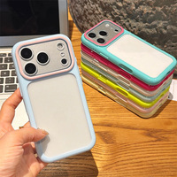 Coque de téléphone en époxy à couleur contrastante Groove Cream, coque souple haute transparence antichoc pour iPhone 17 18 Pro Max 16 15 14 13