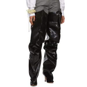 Women Super Loose Upper Over Knee High Pants Boots Pointed Toe Baggy Long <b>Booties</b> High Heels Trousers Denim Wide Fit Shoes - Product Image 2