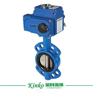 DN80 Cast Iron wafer/Flange soft sealing Electrical butterfly valve