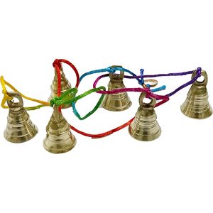Campana de latón estilo indio Vintage, 6 campanas colgantes para decoración de puertas y ventanas, accesorios de pared tradicionales - Product Image 4