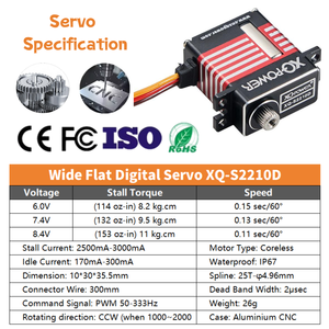 Xq पावर 26g डिजिटल सर्वो 10 किलोग्राम माइक्रो सर्वो उच्च परिशुद्धता धातु गियर हाई स्पीड स्टीयरिंग <span class=keywords><strong>rc</strong></span> सर्वो मोटर - Product Image 2